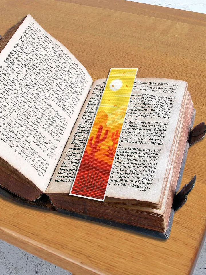 Bookmark nature cross stitch pattern digital PDF Handmade bookmark landscape embroidery beginners Instant download Gift for book lover #B15