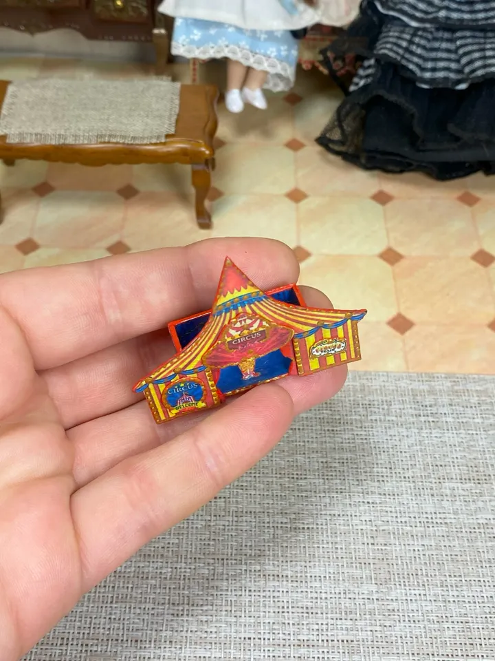 Tutorial. Miniature puppet circus in two sizes. Photo tutorial. Digital printing.