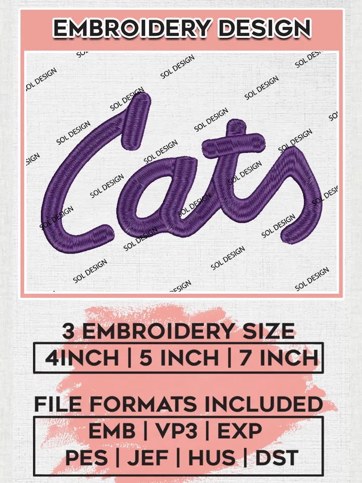 NCAA Kansas State Wildcats Team Wordmark Logo Embroidery Design Files, NCAA Kansas State Wildcats Machine Embroidery, NCAA Teams, 3 sizes, NCAA Machine embroidery designs, Digital Download