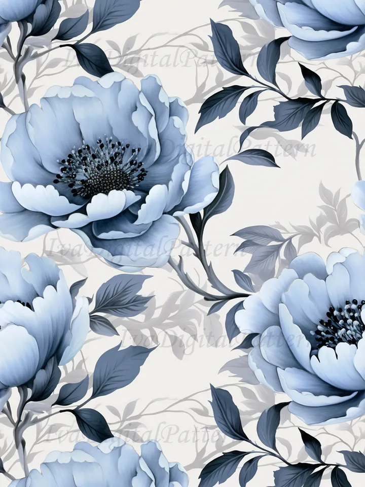 Seamless watercolor blue pink wild peony pattern, digital paper, floral pattern, mosaic pattern, commercial use
abstract floral seamless pattern - repeating pattern