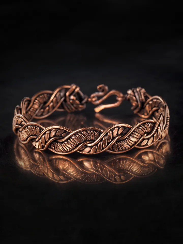 Wire wrapped copper bracelet for woman Antique style copper jewelry WireWrapArt