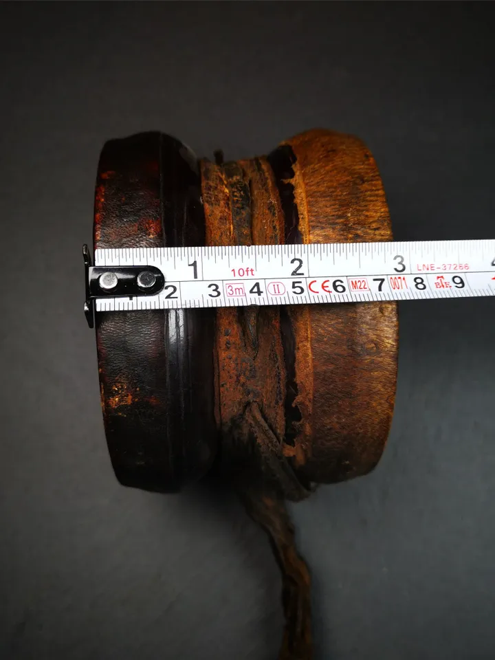 Gandhanra Vintage Tibetan Tantric Buddhist Ritual Implement Chod Drum,Damaru,Religious Ceremonial,4.15",80 Years Old.