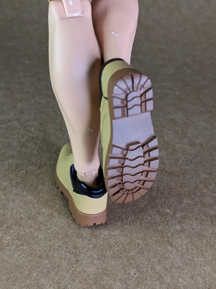 Classic mustard hiking low boots for 1/6 scale male dolls