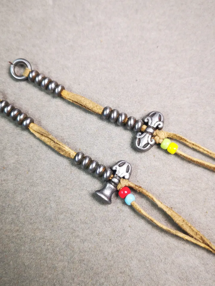 Gandhanra Handmade Tibetan Buddhist Mala Counters,Prayer Bead Counters,with Dorje and Vajra, Made of Cold Iron