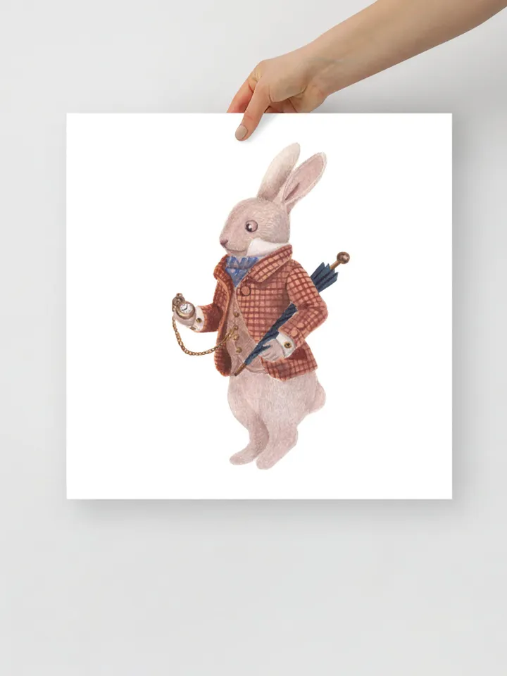 Rabbit Watercolor Wall Art Print Bunny Rabbit Alis In Wonderland White Rabbit Gift Woodland Rabbit Gift Bunny Painting Rabbit Decor Print