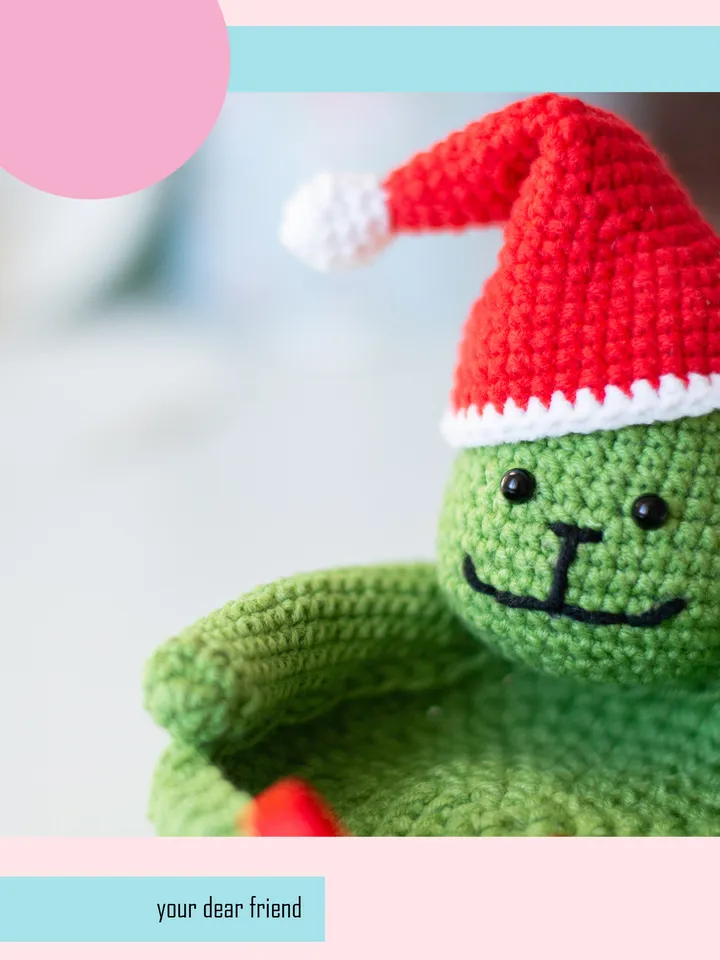 Crochet pattern amigurumi christmas grinch coaster toy pattern PDF file in ENG for beginners