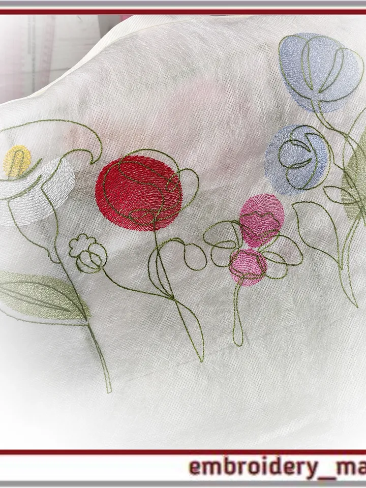 Set of 9 Machine Embroidery Floral Designs from Embroidery Manavi 05