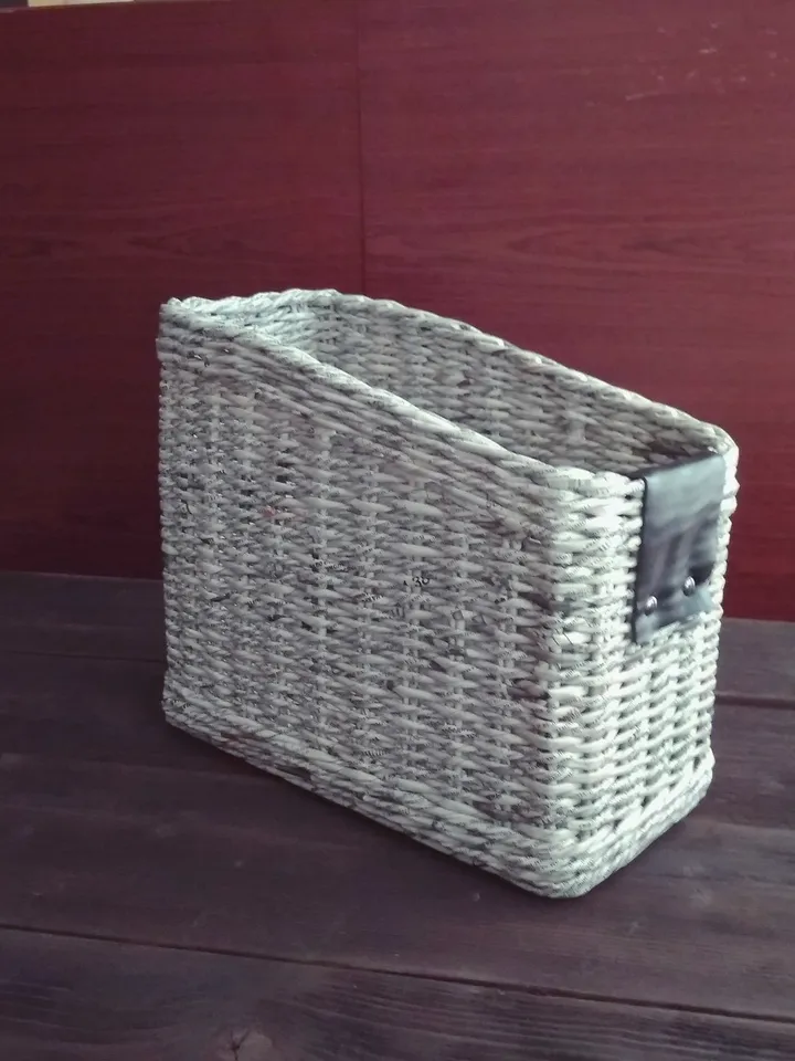 Desktop organizer for magazines Magazine basket Home office organizer Basket for Newspapers Mail storage Paper Storage