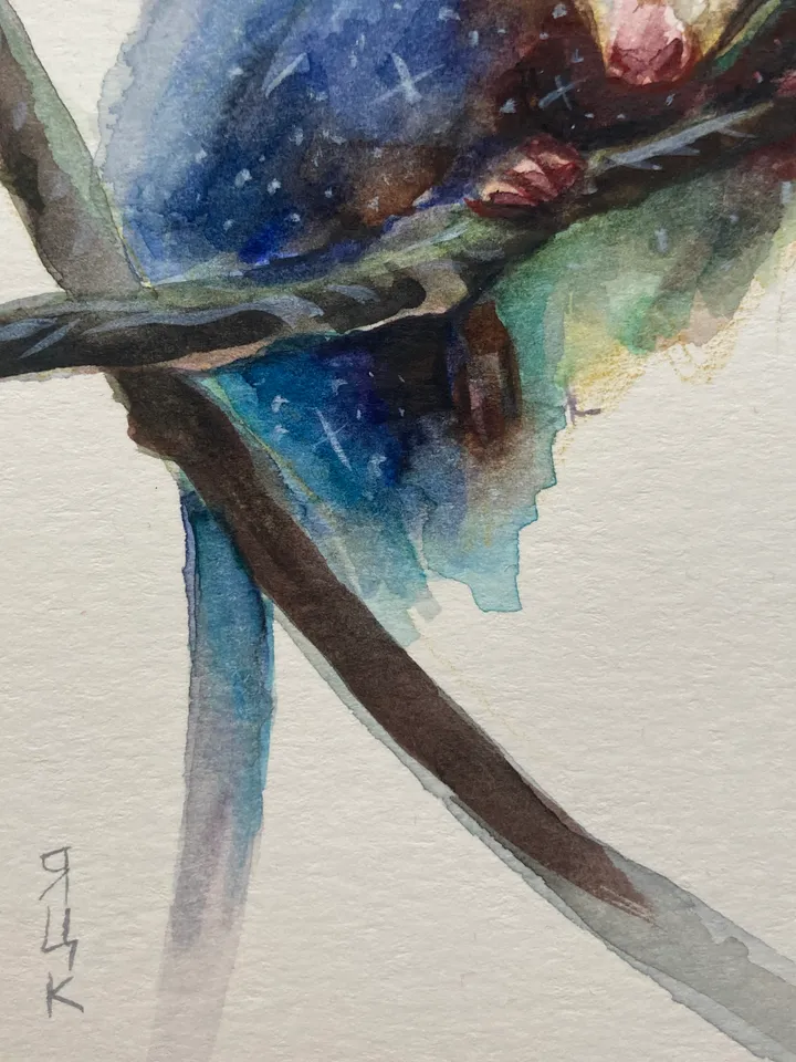 Opossum Painting Original Watercolor Painting Gift Small Animal Art Opossum Illustration Witchy Animals