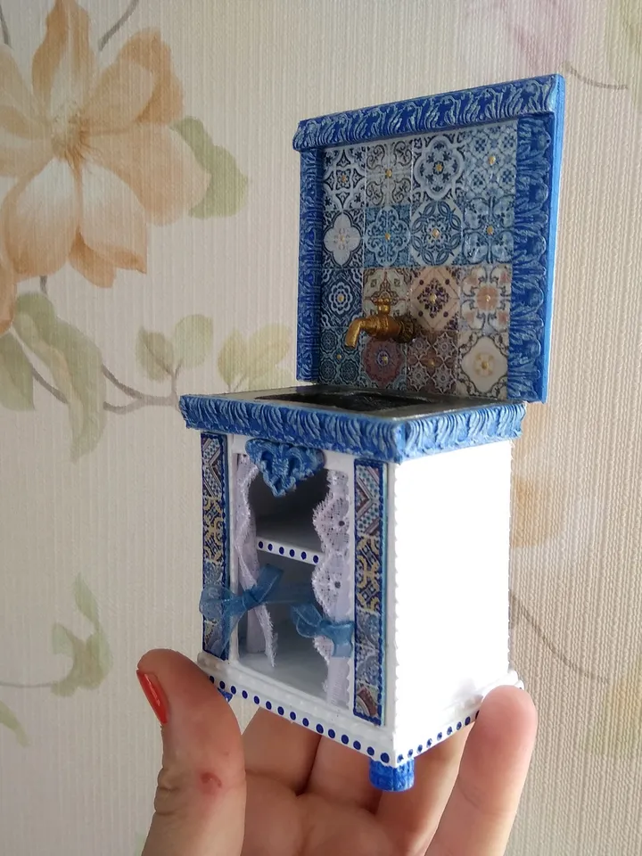 Furniture for kitchen. Stove and sink.1:12 scale.