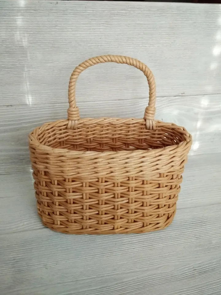 Kitchen organizer Small hanging basket Wicker storage basket