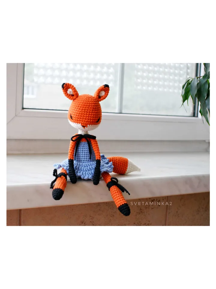 Crochet Fox Pattern. Amigurumi Ballerina Doll Fox. Digital Download. PDF.