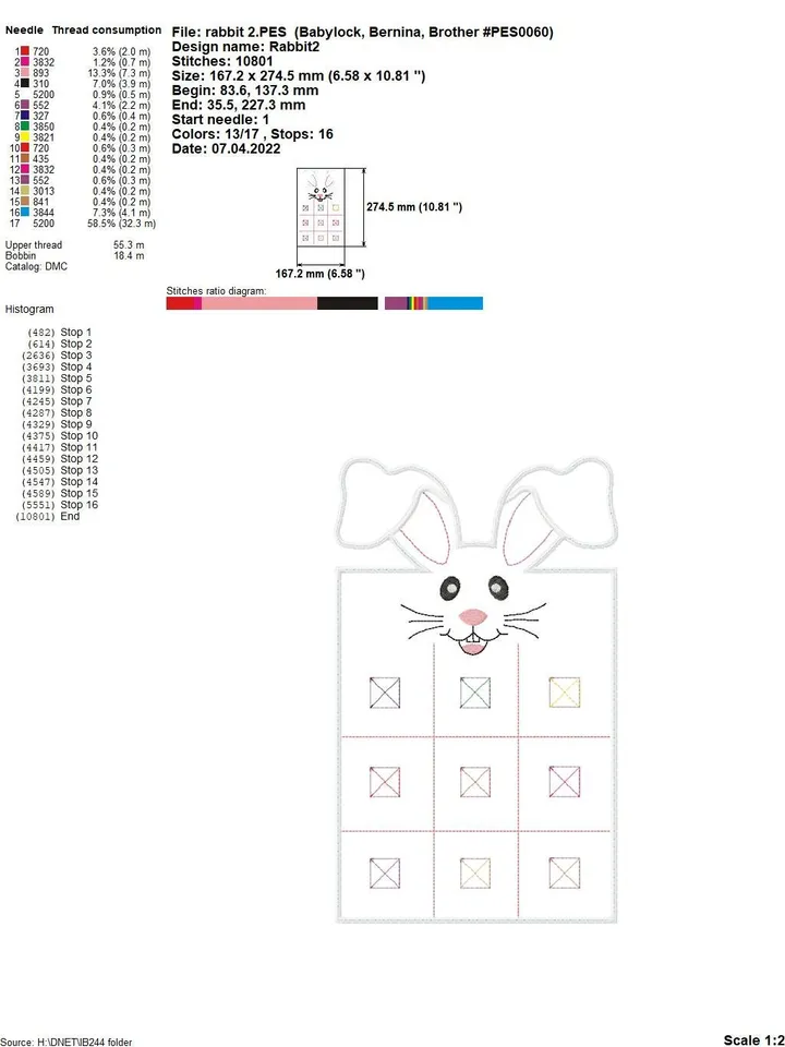 Rabbit Tic Tac Toe Game Machine Embroidery Designs in the hoop project digital embroidery pattern Machine embroidery pattern for children