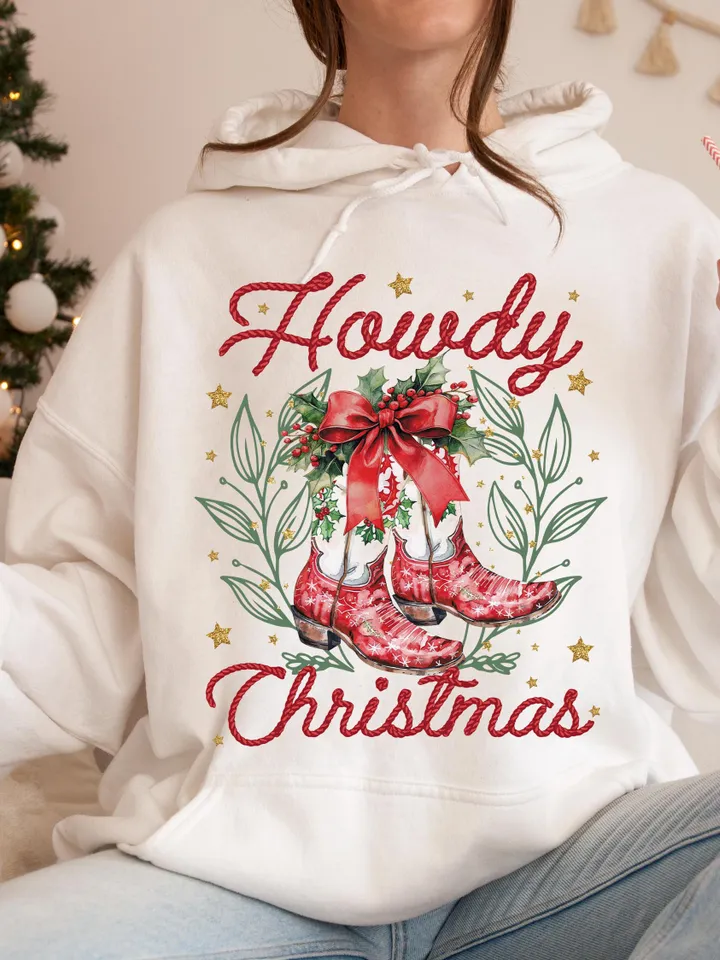 Howdy Christmas Png, Western Christmas Png, Coquette Christmas Png, Holiday Png, Cowgirl Christmas Png, Aesthetic png, Retro Christmas Png