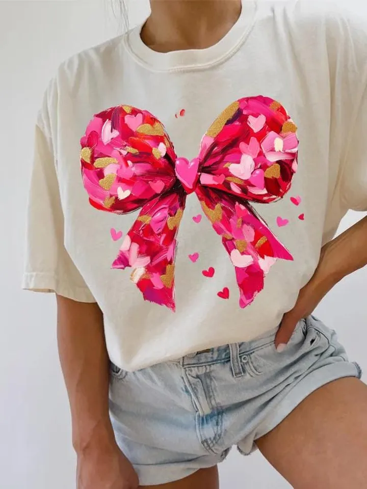 Valentines Day Coquette Bow PNG, Valentine Brushstroke Png, Valentines Day Sublimation Design, Coquette Valentine Png, Trendy V-day Png