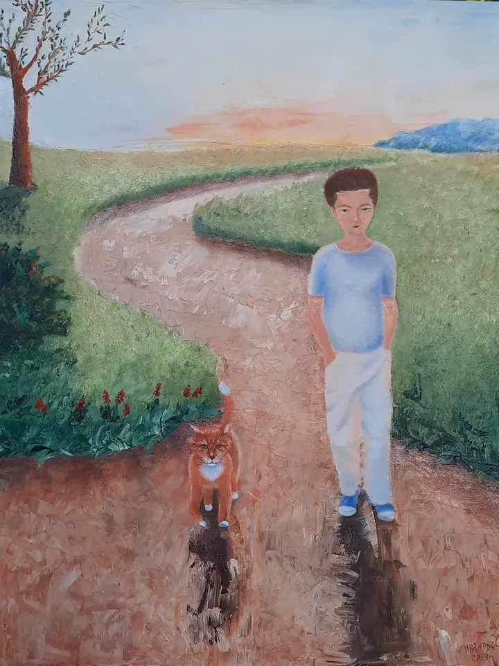 OIL PAINTING ON CANVAS 20x16 inch. "MY FRIEND".