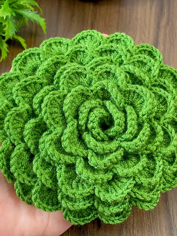 Crochet Rose and Succulent Coaster PDF Pattern, Layered Flower Crochet Design, DIY Home Decor and Handmade Gift for Nature Lovers