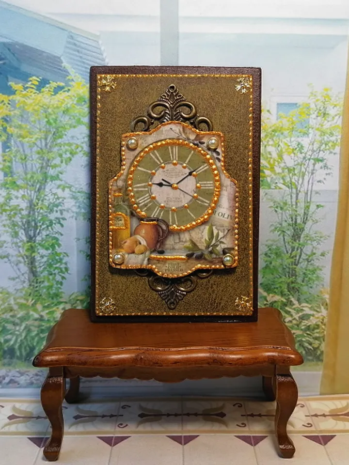 Panel. Imitation of hours. Puppet miniature.1:12 scale.