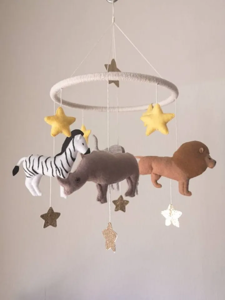 Nursery mobile, Baby mobile neutral safari, Tropical jungle mobile, Crib mobile