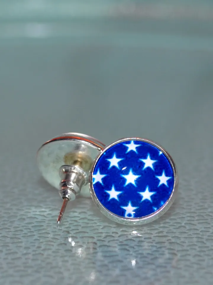 American Flag earrings, Stars and Stripes earrings, USA earrings, USA Flag earrings, american earrings studs, patriotic accessories
