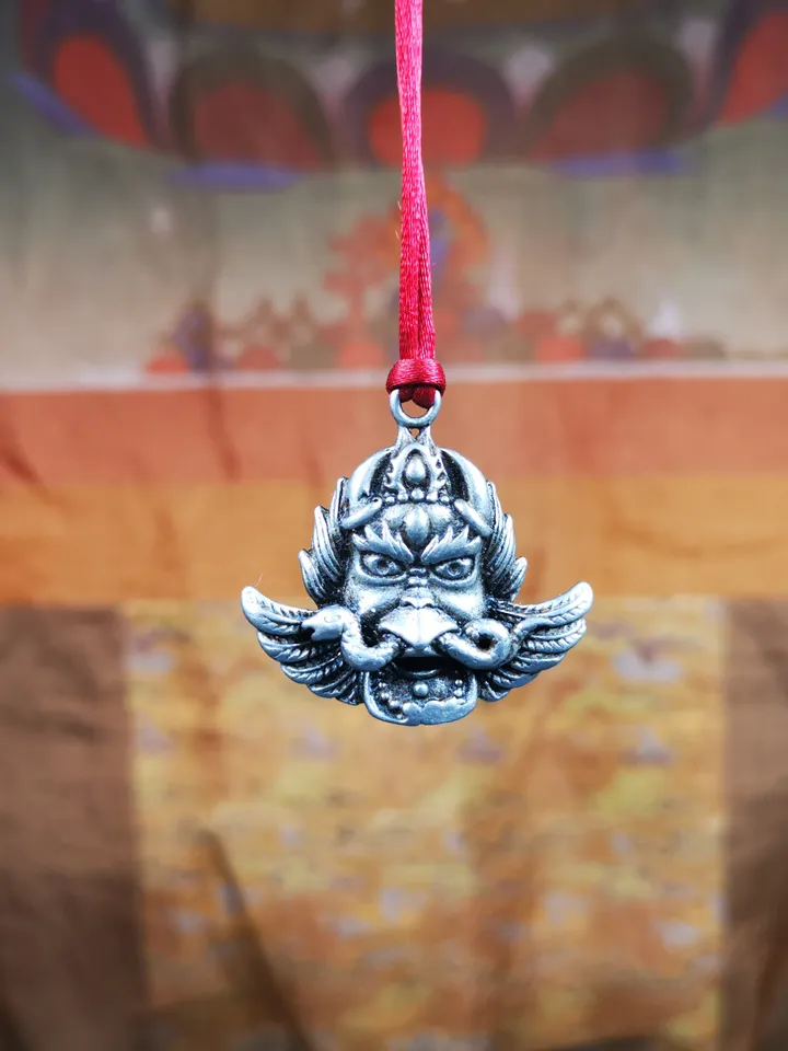 Gandhanra Antique Tibetan Buddhist Amulet Pendant - Garuda - The Golden-Winged Bird, Crafted from Cold Iron