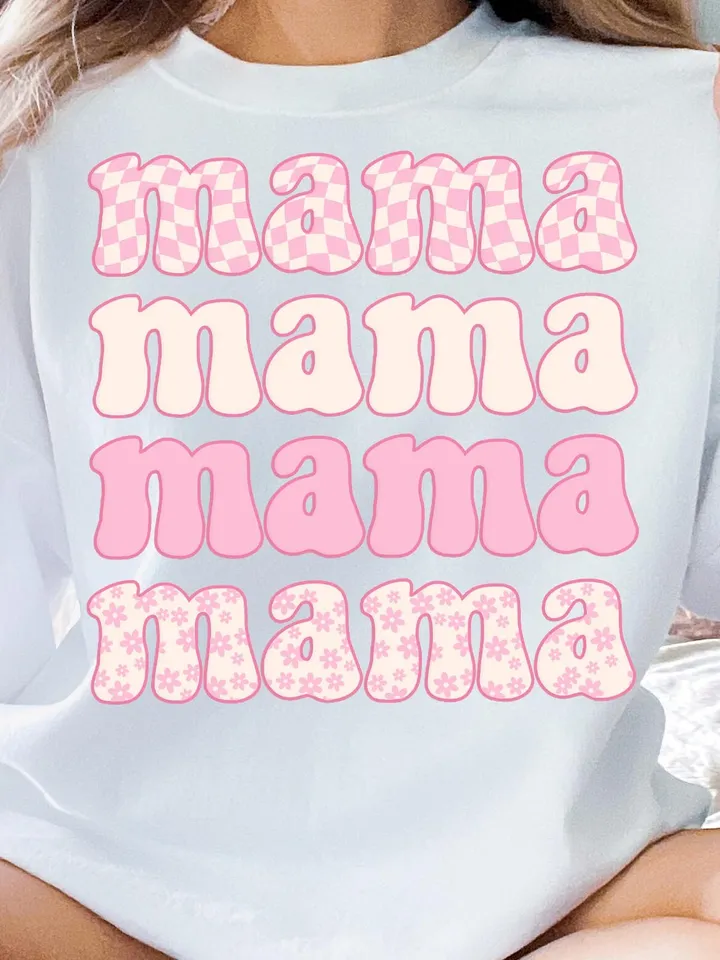 Pink Retro Mama PNG, Sublimation Png, Daisy Floral Mama Png, Mom Png, Mama T Shirt Design, Sublimation Design, Mother's Day Png, Digital