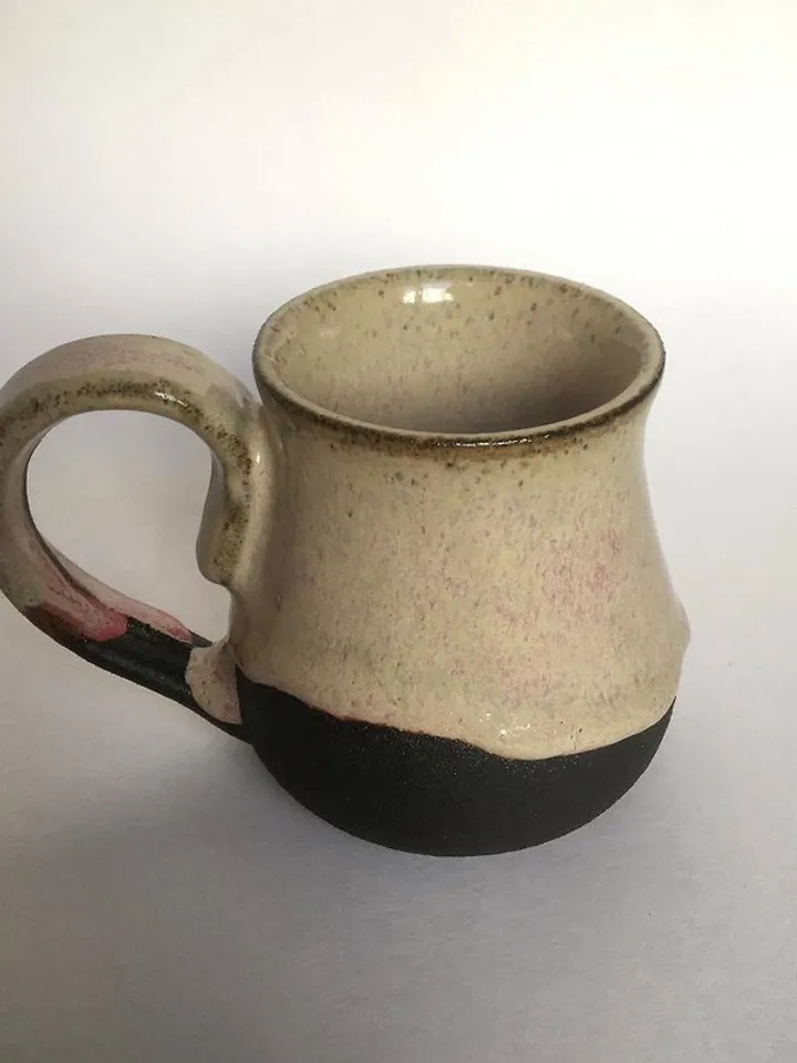 Rose, vanilla and black glazed stoneware mug
