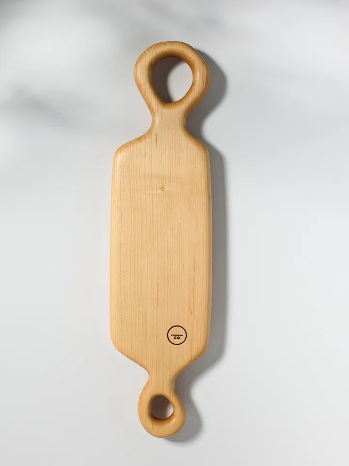 Organic Shaped Double Handle Wood Serving Board - shaped and carved by hand - offered in local Pennsylvania Walnut, Sycamore, Maple