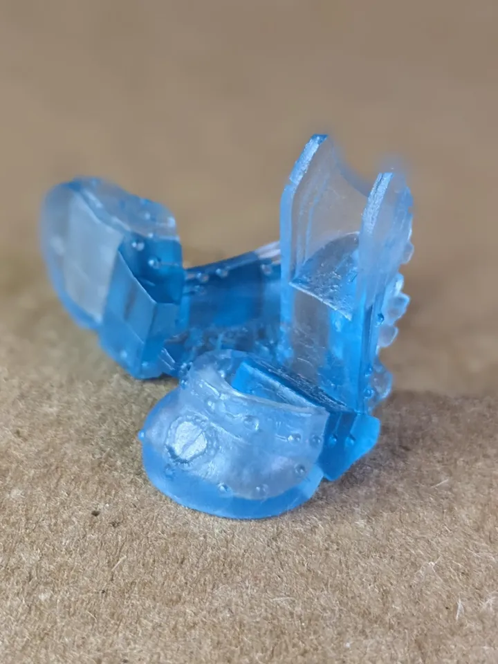Blue transparent sandals with high heels for 10.5 inch female dolls (MH, EAH)