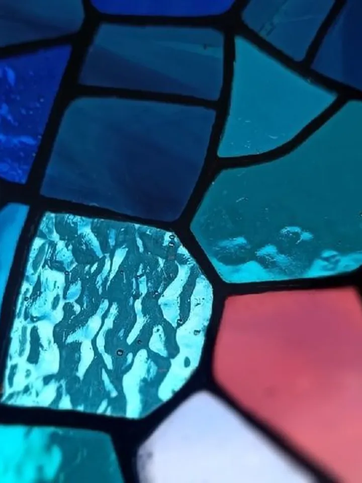 Kaleidoscope, Tiffany-style Window Corner, Stained Glass Corner, Stained Glass Window Corner, Stained Glass Window Accents, Stained Glass Window Decoration