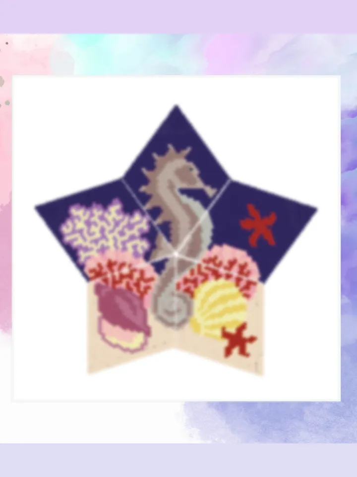 Seahorse 3D Peyote Star Beading Pattern, Seed Beads Seascape Ornament, Beaded Star PDF Pattern