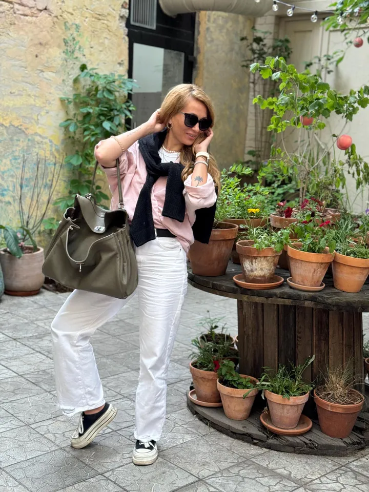 Genuine leather khaki classy designer women bag | everyday purse | elegant bag