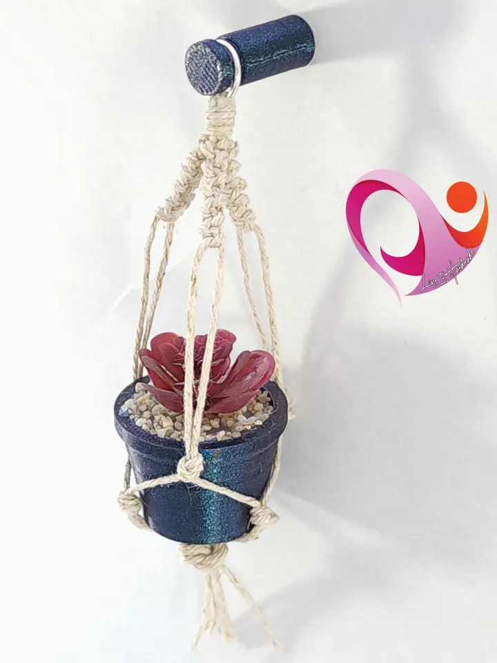 Mini Macrame Plant Magnet Tiny Succulent Fridge Magnet Boho Locker Decor Cute Gift for Plant Lovers Cubicle Decoration