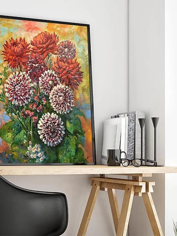 Flower Painting Original Art Floral Impressionism Oil Canvas