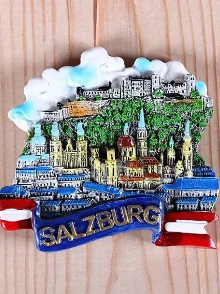 3D Resin magnetic fridge stickers, tourist souvenirs (Austria).