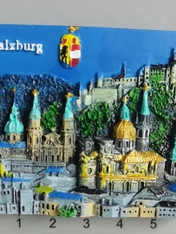 3D Resin magnetic fridge stickers, tourist souvenirs (Austria).