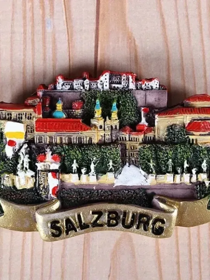 3D Resin magnetic fridge stickers, tourist souvenirs (Austria).
