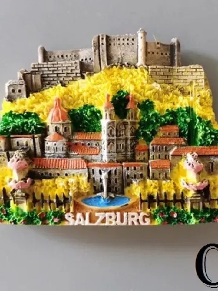 3D Resin magnetic fridge stickers, tourist souvenirs (Austria).