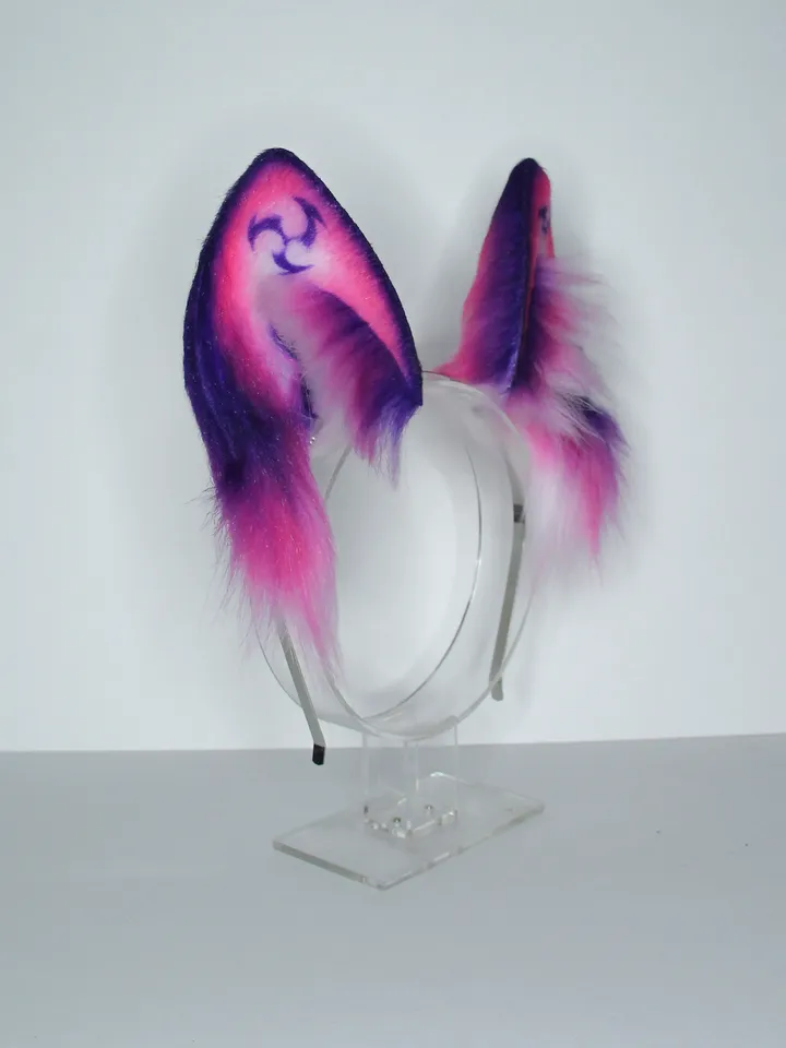 Electro Genshin Impact faux fur cat ears on headband