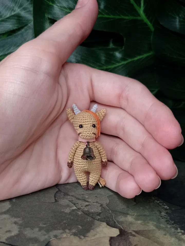 Crochet bull toy pattern. English Pattern. Little bull toy pattern. DIY cute toy. Crochet miniature pattern. Little toy