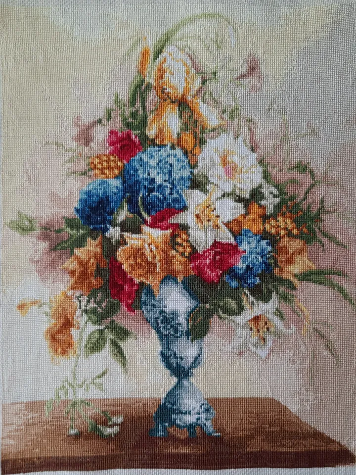 Waltz of Flowers Finished Cross Stitch Embroidery