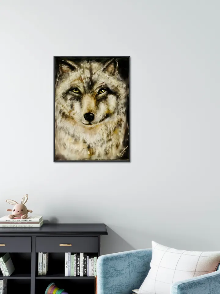 Wolf painting,original soft pastel painting on pastelmat ,wild animals painting,unique gift for animal lovers,wall hanging,kids room decor