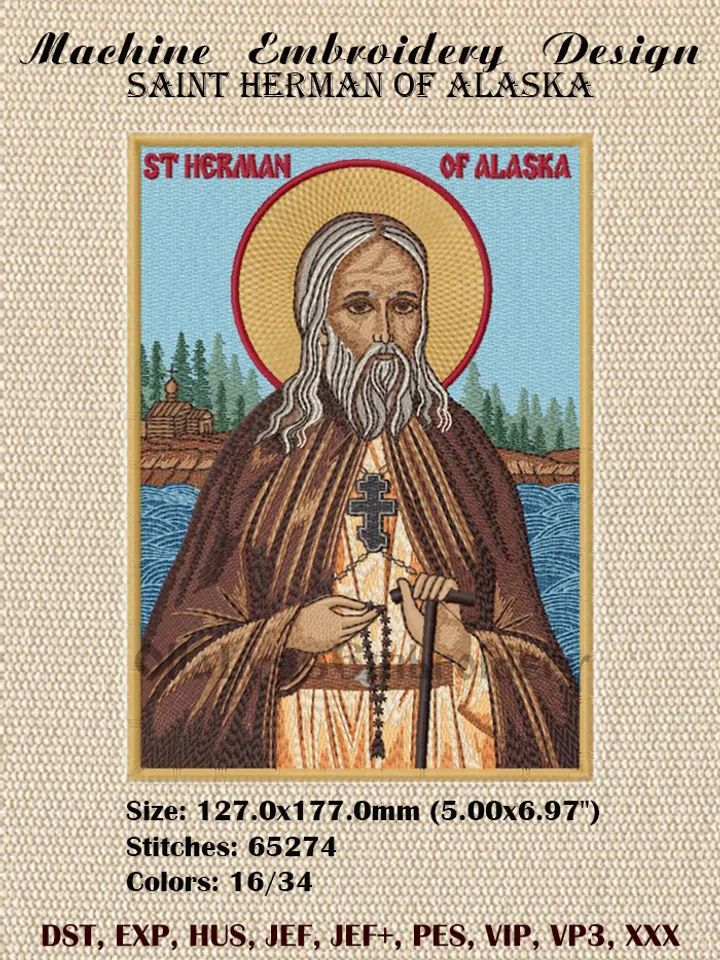 Saint Herman Of Alaska embroidery design