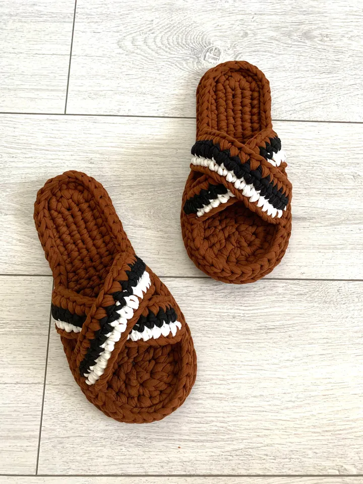 Eco shoes, Organic shoes, Cozy house shoes, Custom crochet house  shoes, Knitted slippers, Crochet slippers women