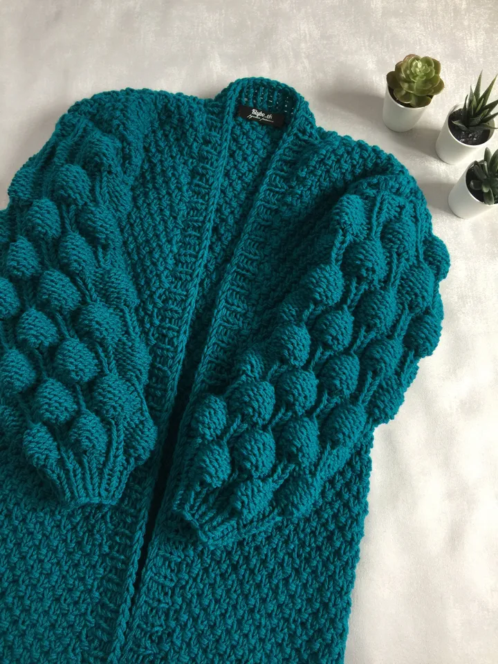 Oversize cardigan, Crochet cardigan, Bubble cardigan, Chunky knit cardigan, Plus size cardigan, Wool cardigan, Boho cardigan
