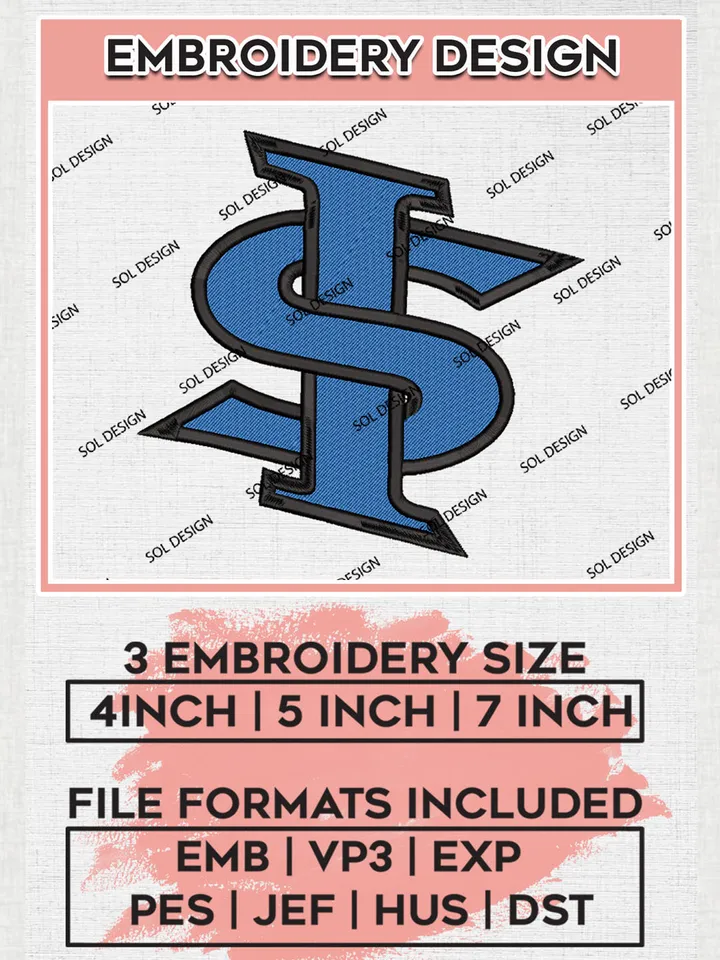 Indiana State Sycamores Embroidery Designs, NCAA Logo Embroidery Files, NCAA Indiana State Sycamores Logo, NCAA Embroidery Designs, Machine Embroidery Designs, Digital Download