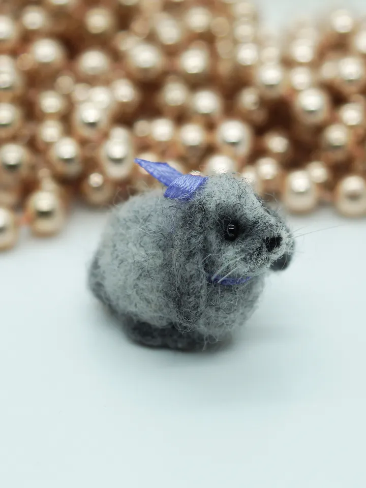 Carrot the rabbit, miniature needle felted animal, gift for her, tiny rabbit, made to order