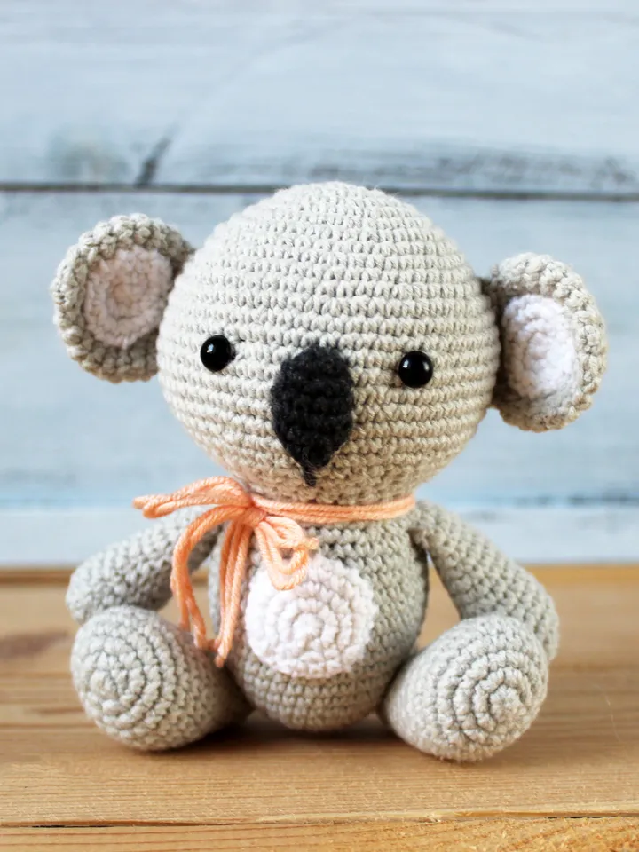 Stuffed koala bear, crochet animals amigurumi, crochet koala toy, handmade koala doll, amigurumi koala bear