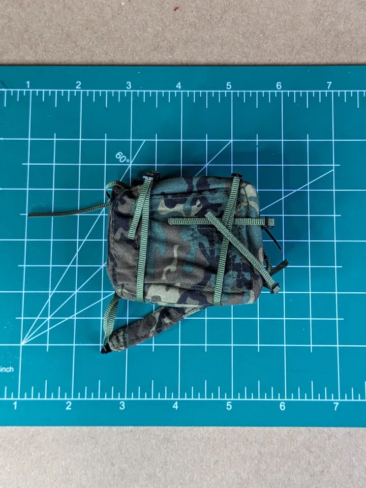 Military-style camo backpack for 12-inch fashion male dolls