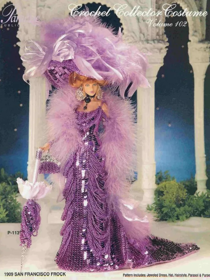 Barbie Dress Crochet Pattern Vintage for Dolls 11-1/2" Digital Download PDF